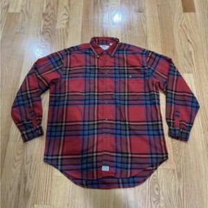Vintage Levi's Men's Shirt L Long Sleeve Plaid Blue Flannel Regular Russia Made